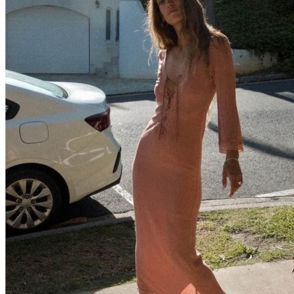 Golden Brown the label midi dress